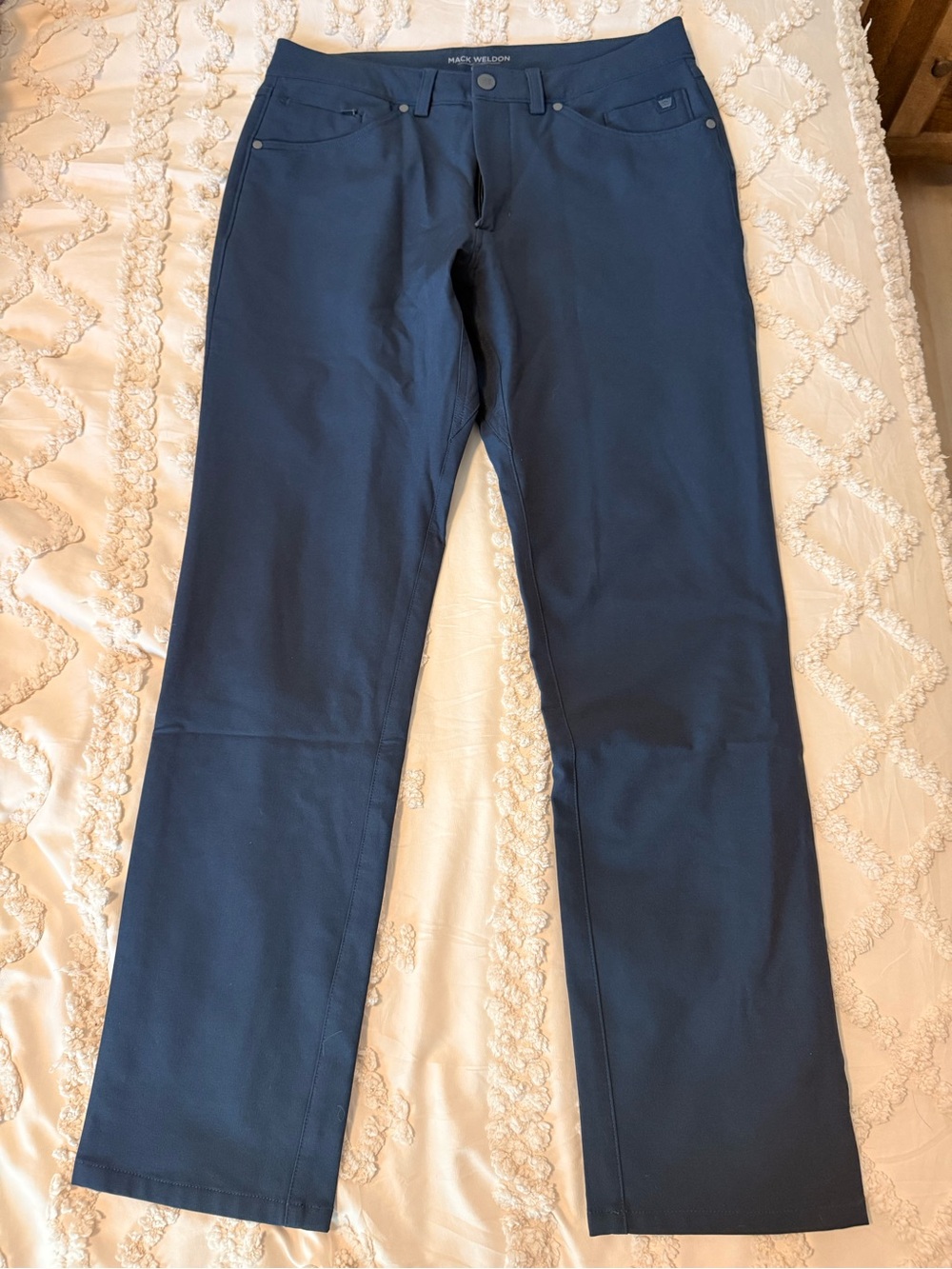 Mack Weldon Men's Dark Navy Straight-Leg Chinos